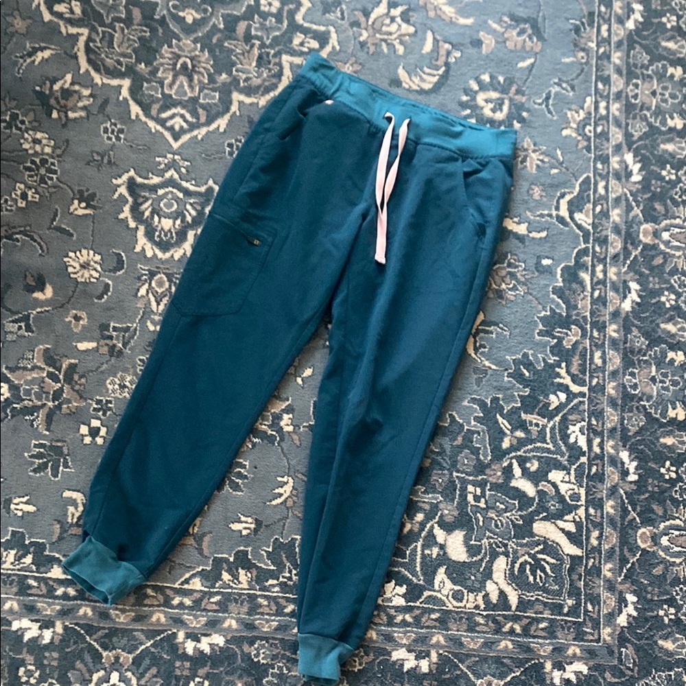 Figs Blue Jogger Track Pants with Elastic Cuffs